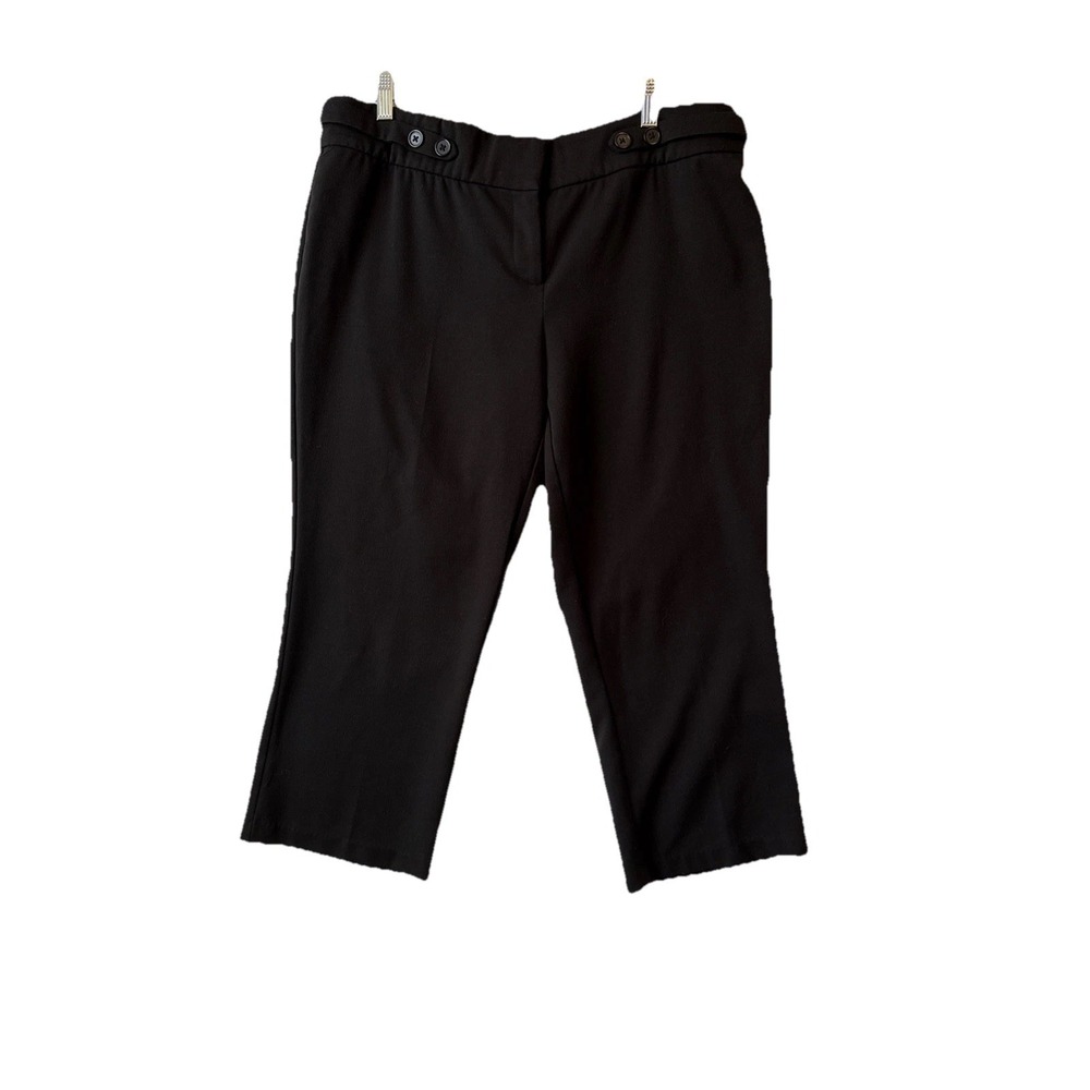 Maurices Black Cropped Straight Leg Stretch Dressy Capri Pant‎ 13/14 Office Chic